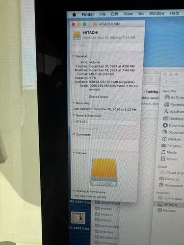Disco duro externo Hitachi XL2000 2 TB USB con cables probado funciona - Imagen 7 de 7