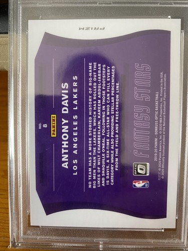 Anthony Davis 2019-20 Panini Donruss Optic PSA 9 Fantasy Stars Holo #8 - Bild 5 von 6