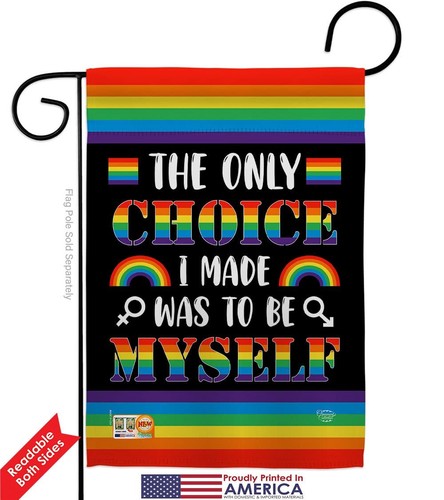 Choice Myself Garden Flag 2pcs Pack Support Pride Rainbow Love LGBT Gay Bisex... - Picture 2 of 4