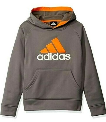 ADIDAS Boys Climawarm Hooded Sweatshirt Hoodies NWT Gray Small 8