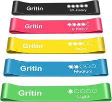 Gritin Resistance Bands, Exercise Loop Different Resistance Levels/ Case 