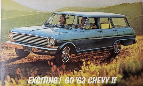 1962 Chevrolet Chevy II '63 Nova Station Wagon Automobil Blaudruck Anzeige - Bild 2 von 2