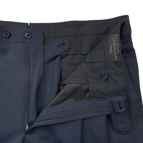Mint! 42 L Corneliani Navy Blue Micro Knit 100 % Wool Suit Made Italy - Picture 15 of 24