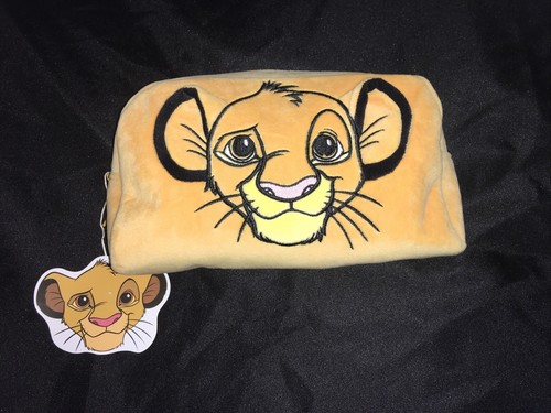 Disney Primark Lion King Simba Soft Plush Yellow Cosmetic Makeup Pencil Case Bag - Picture 1 of 11