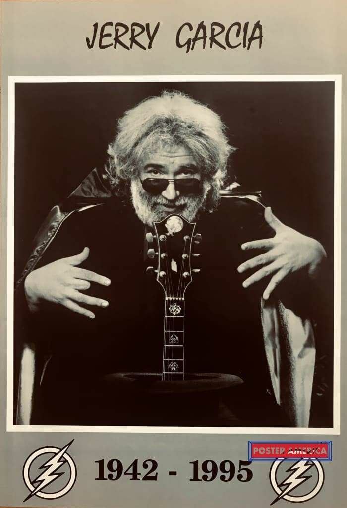 Jerry Garcia 1942-1995 Memorial Image Black And White Jerry Garcia 1942-1995 Memorial Image Black And White