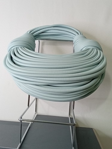 GENUINE WOVEN ROPE KNOT DESIGN SATCHEL BAG, SKY BLUE. - Picture 6 of 7