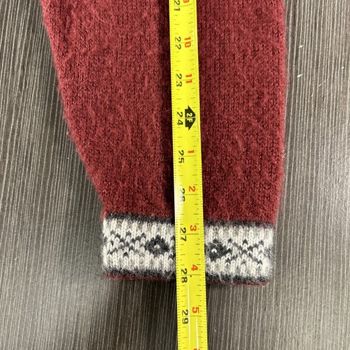 Alpaca Connection Peru Maroon Red Hoodie Sweater Jacket Women’s M Full Zip Wool - Picture 8 of 12