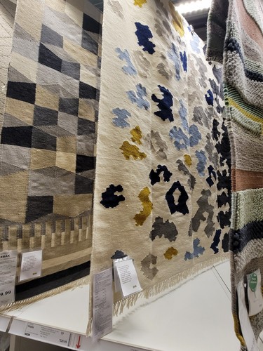 Alfombra tejida a mano IKEA Videbak 100% lana natural 6' 5"" x 4' 4"" 195 x 133 cm - Imagen 9 de 11