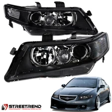 For 2004-2008 Acura Tsx Black Clear Housing Projector Headlights Corner Signal