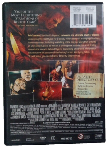 Halloween Unrated Director's Cut DVDs A Rob Zombie Film 2007 Horror Tyler Maine - Picture 3 of 7