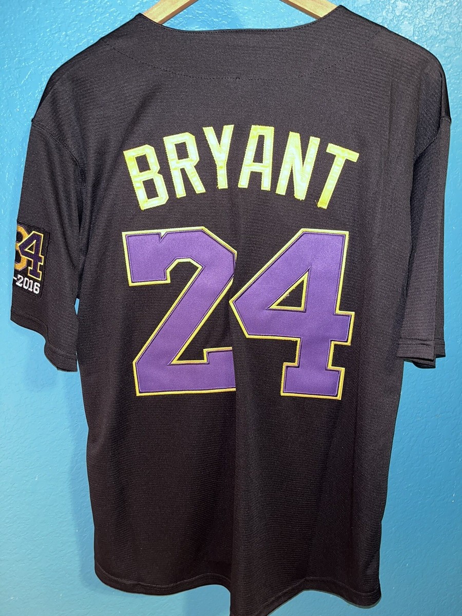 Kobe Bryant Black Mamba Los Angeles Lakers Stitched Baseball Jersey Sz Large New