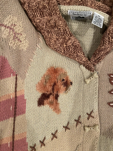 Handknits by Storybook Knits Cardigan Sweater Sz 3X Dog Poodle Doodle - Picture 5 of 14