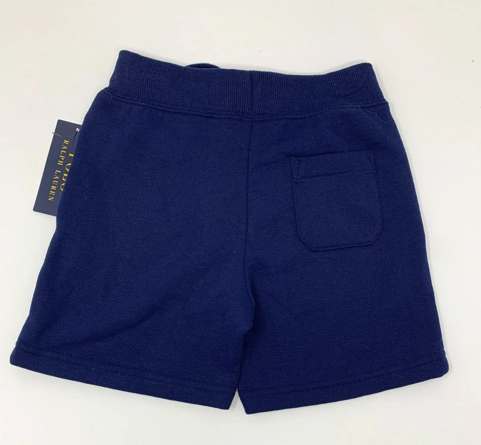 NWT Ralph Lauren Boys 4T 4 Blue Knit Shorts with Big 4th of July Pony Logo - Image 3 of 4