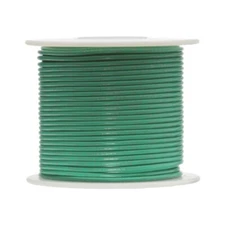 18 AWG Stranded Topcoat Hook Up Wire, Green, 100 ft, 0.108" Dia, UL1015, 600V