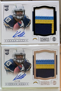 Keenan Allen 2013 National Treasures /25 + /99 Rookie Patch Auto RPA RC Chargers
