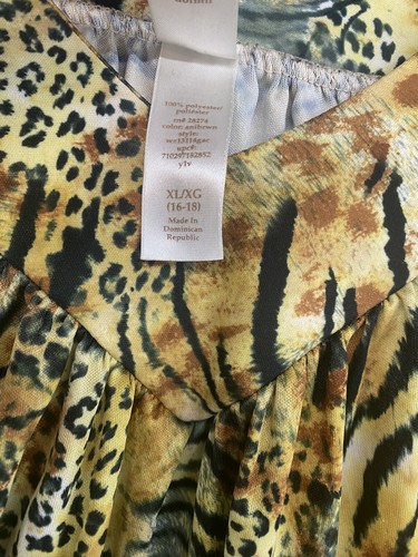 White Stag Sleepwear Size XL Animal Print Short Wide Short Sleeve Sleep Dress - Foto 12 di 14