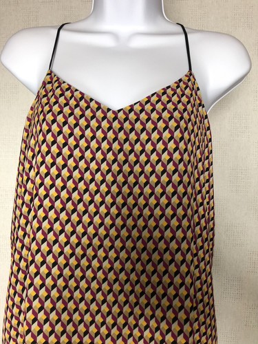 Express Women’s Spaghetti Top ~ Size Medium ~ Geometric ~Lined - Picture 3 of 10