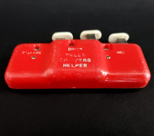Vintage 70er Jahre WALES "Einkaufshelfer" 3-stelliger roter Geld-/Budgethandzähler - Bild 2 von 5