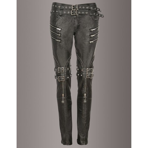 REAL LEATHER WOMEN BIKER PANTS WITH ZIPPER/ GOTHIC WOMEN LEATHER PANTS |  eBay