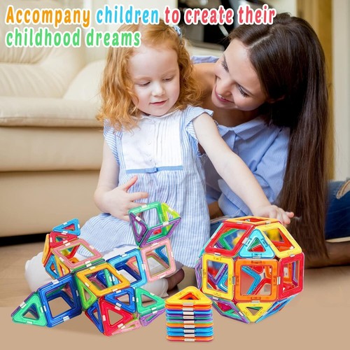 Magnetic Tiles For 3 4 5 6 7 8+ Year Old Boys Girls Upgrade Magnetic Building Bl - Picture 4 of 8