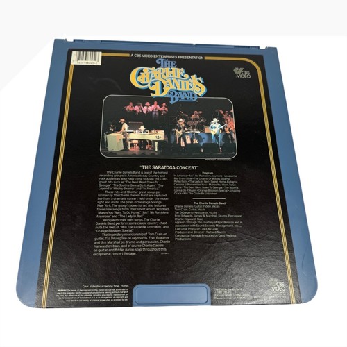 The Charlie Daniels Band The Saratoga Concert CED Videodisc RCA Selectavision - Picture 2 of 2