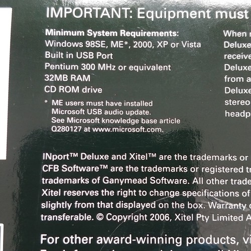 Vintage Xitel Inport Deluxe Software Record From Your Stereo To Your Computer - Picture 7 of 8