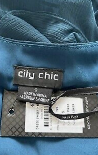 Bnwt City Chic Ladies Teal Wrap Dress Size dress size 16 wedding party holiday - Picture 2 of 3