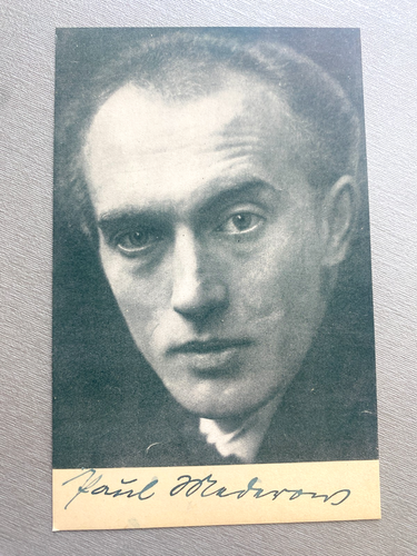 PAUL MEDEROW (†1974) signed vintage Briefkarte 10x15 Autogramm