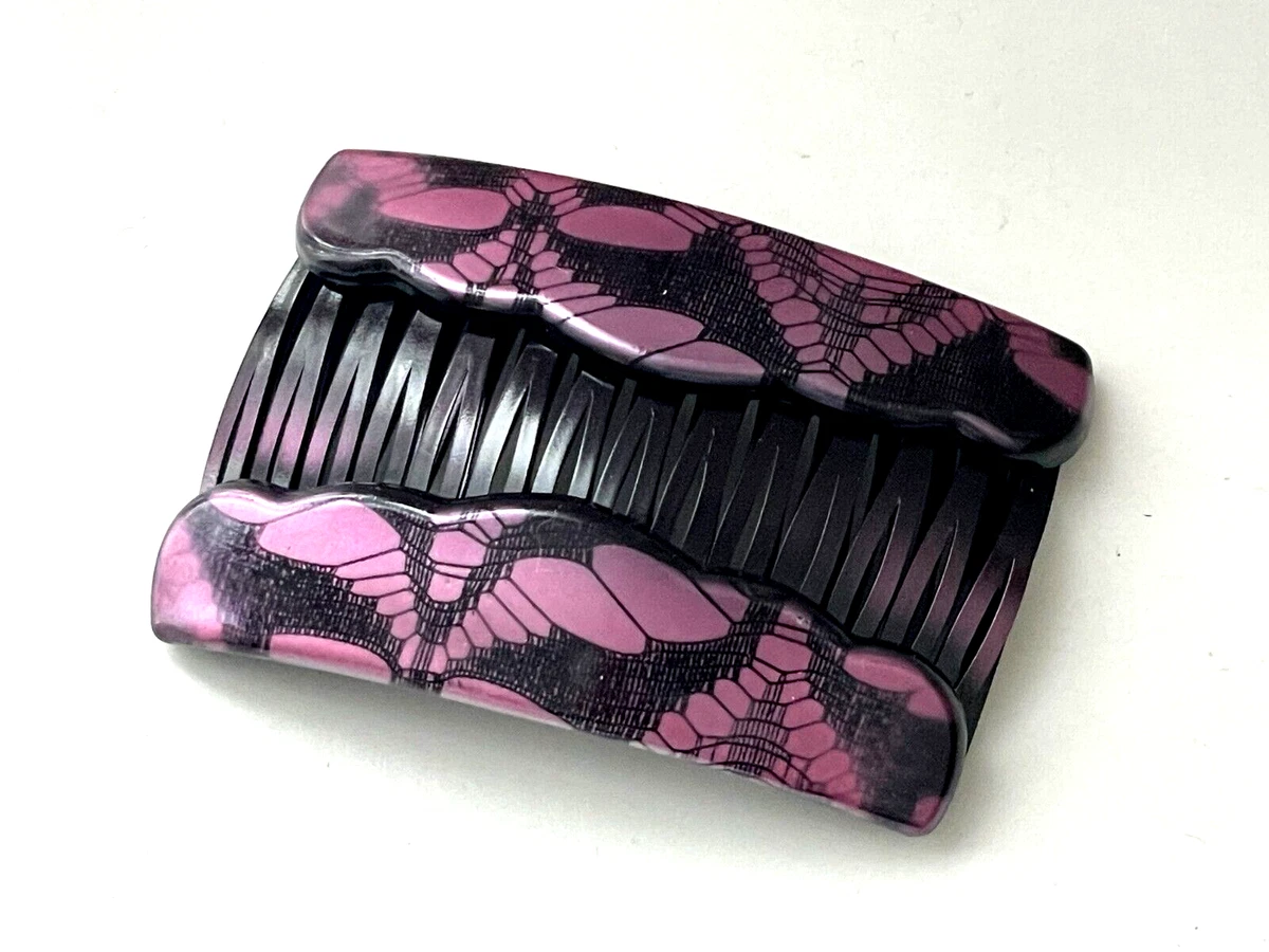 Peigne à Chignon Fleur En Agate Noire - Création Artisanale Française