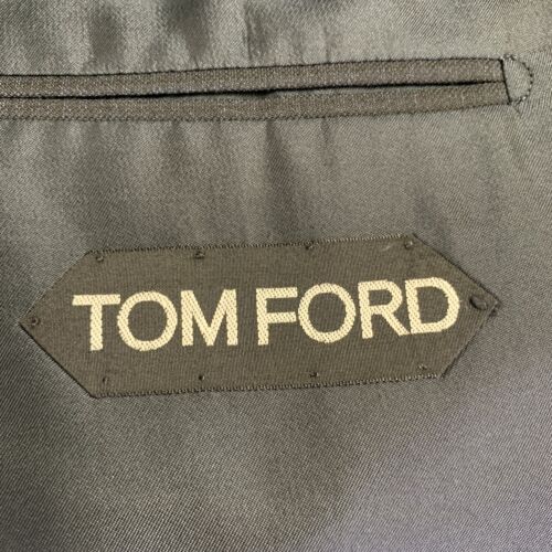 TOM FORD Größe 44 Schwarz Marineblau Kariert Wollmischung Sport Mantel - Bild 6 von 7