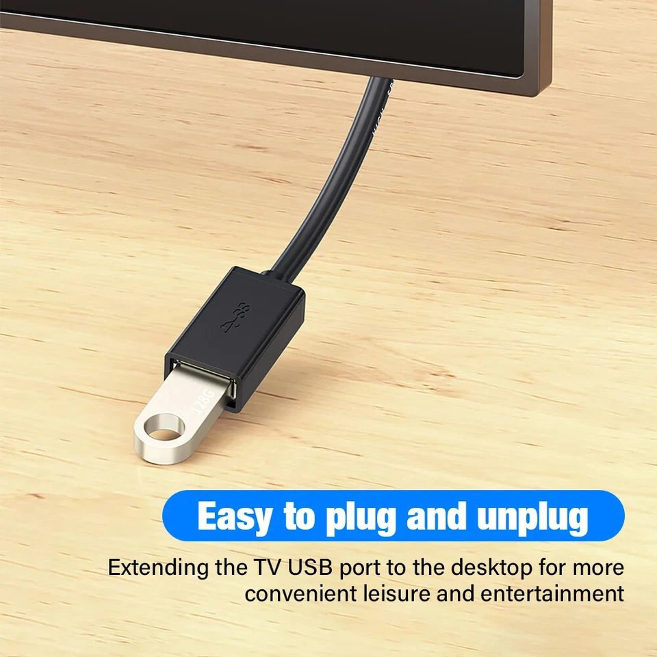 Cavo Prolunga USB3.0 Alta Velocità Cavo Prolunga Adattatore TipoA Maschio a Femmina Lotto - Immagine 3 di 4