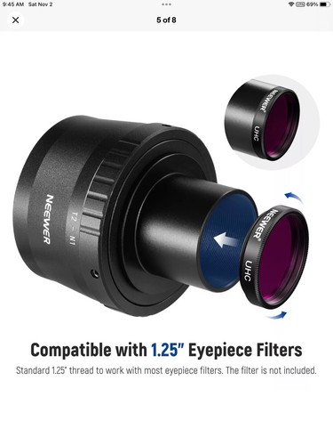Juego de adaptadores de anillo T NEEWER, adaptador de lente de cámara de anillo T2 para Nikon serie 1 - Imagen 6 de 8