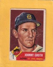 1953 Topps #36 Johnny Groth G Good DP St. Louis Browns Lot#21367