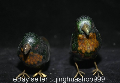 Remises Ancienne sculpture animalière oiseau volant émaillé cuivre cloisonné dynastie chinoise 8