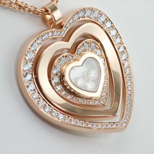 CHOPARD HAPPY DIAMANTEN HERZ ANHÄNGER HALSKETTE 797221-5002 18K ROSÉGOLD $ 18550 - Bild 6 von 12
