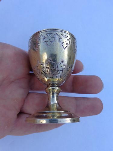 1880s Imperial Romanov St. Peters Castle Novelty Silver Easter Egg Cup JAL ! - Picture 5 of 6