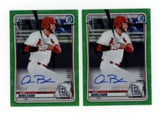 Alec Burleson 2020 Bowman Chrome Draft #CDA-AB 1st Green Refractor Auto RC #/99