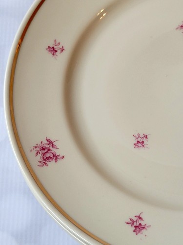 Vintage Red Rose & Cream Johahn Haviland Bavaria Plates Set of 6 7 1/2" - Picture 3 of 7