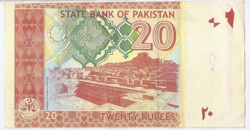 Pakistan 20 rupee 2008 Muhammad Ali Jinnah - Picture 2 of 2