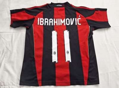 AC Milan 2010 Home Jersey #11 Ibrahimovic Adidas Red Black AC Milan 2010 Home Jersey #11 Ibrahimovic Adidas Red Black