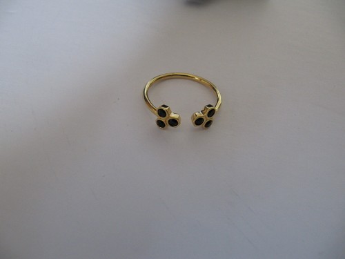 Cluse Essentielle Ring Gold Schwarz Kristall Sechsecke Offen 54 / 17,25 mm - Bild 3 von 7