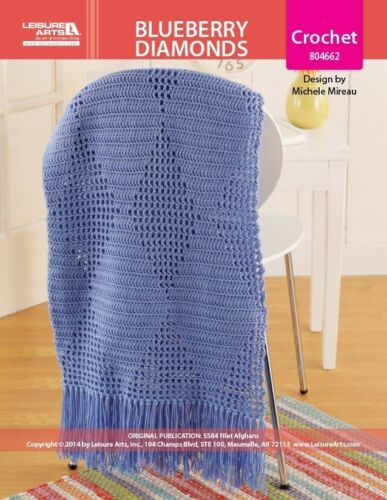 Crochet Pattern Book FILET AFGHANS ~ 8 Designs ~ Butterfly, Ripple, Seagull + - Picture 4 of 10
