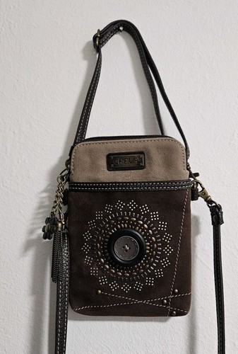 Chala 827 Cell Phone Crossbody Bag Tan Brown Sunflower Excellent - Picture 6 of 15