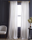 NWOT Quince Cotton Slub 48” X 84” Cotton Lined Curtains Set 2 White