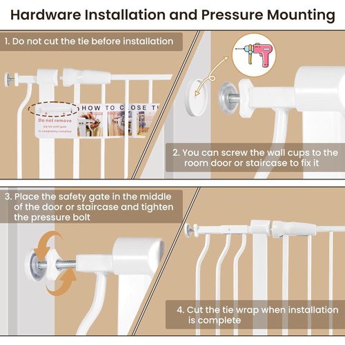 BalanceFrom Walk Thru Safety Gate, Fits 29.1-43.3" Openings, 36” Tall (Open Box) - 第 9/12 張圖片