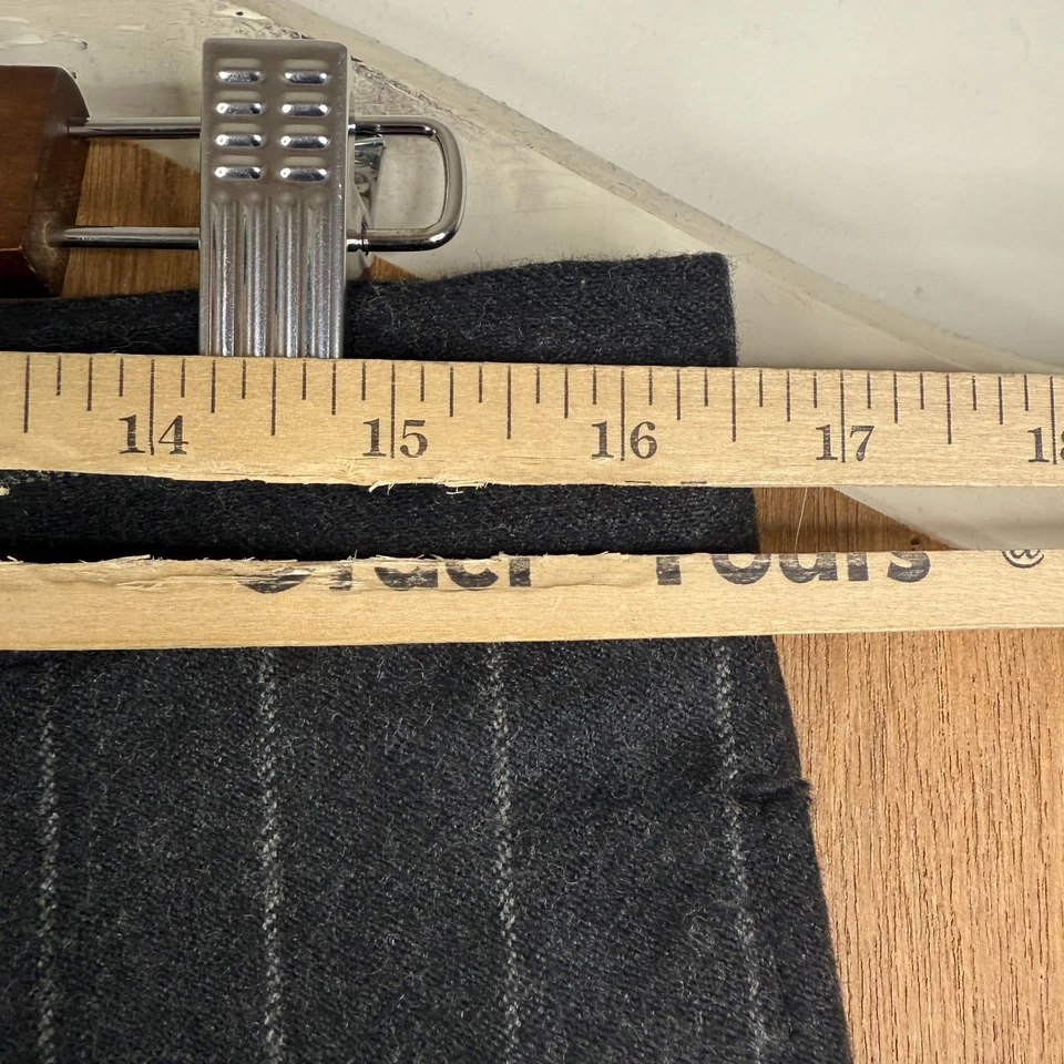 Pantalones J Crew Para Hombre 32x32 Gris Franela Tiza Rayas 100% Lana Frente Plano Vestido Foto 3 de 4