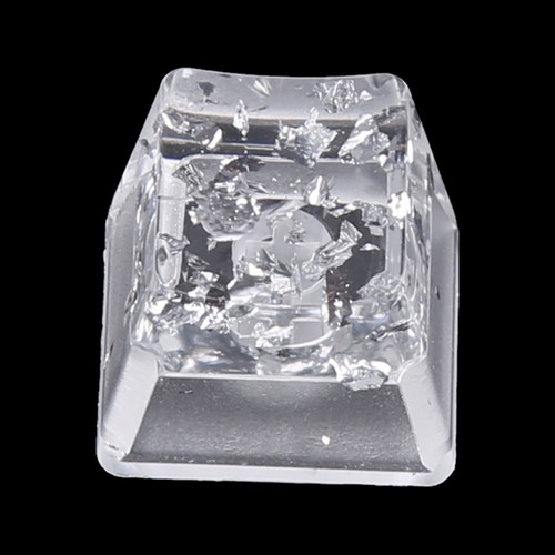 DIY Mechanical Keyboard Resin Keycap RGB Transparent Silver Foil OEM R4 Cover - Picture 3 of 8