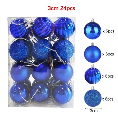 24 Piezas Bolas Árbol de Navidad Adornos Oro Rojo Rosa Colgante Decoración de Navidad 2025 - Imagen 10 de 41