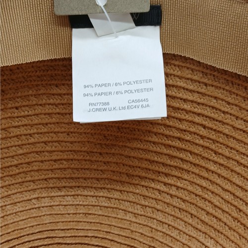 NWT J. CREW One Size Packable Wide Brim Dusty Dune Textured Summer Straw Hat Tan - Picture 8 of 10