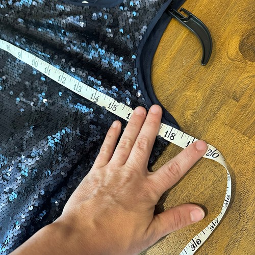NWT Girls Sequin Mini Dress Size 14 Navy Blue Sparkly Party Eras Tour Concert - Picture 7 of 10